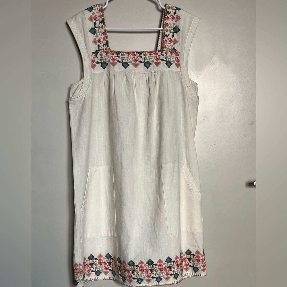 Faherty Dress Hailee Dress Embroidered Sleeveless Dress Sz M (NWOT) - Picture 7 of 8